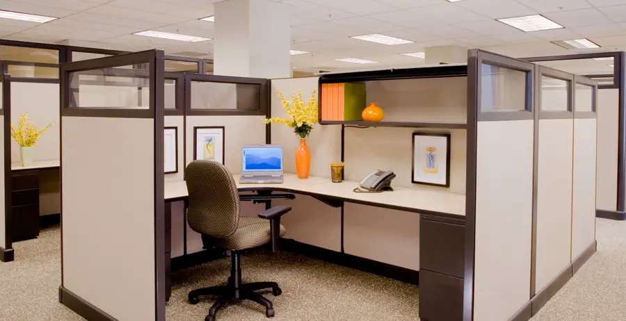 Clean office cubicle